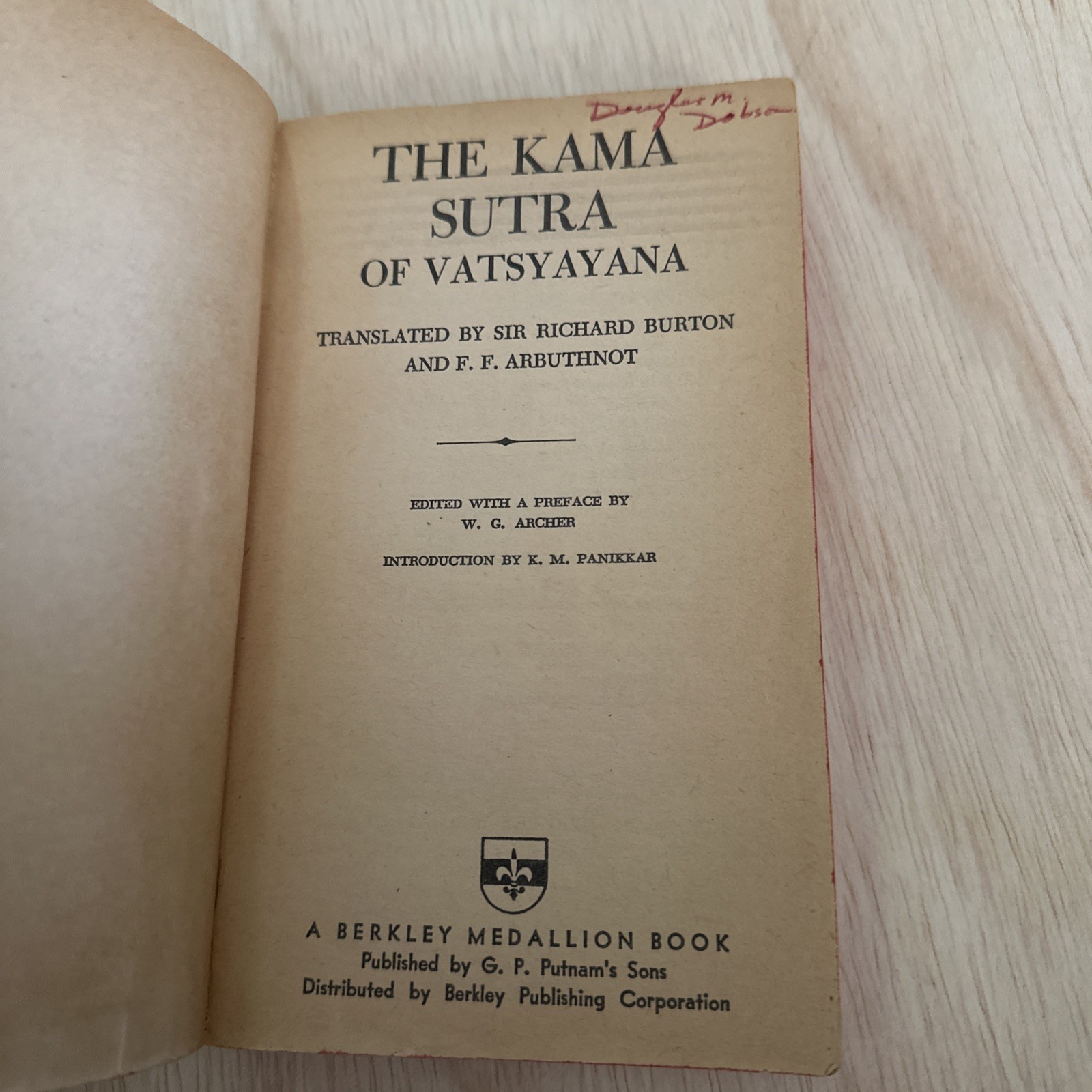 The Kama Sutra of Vatsyayana (Paperback) 1963