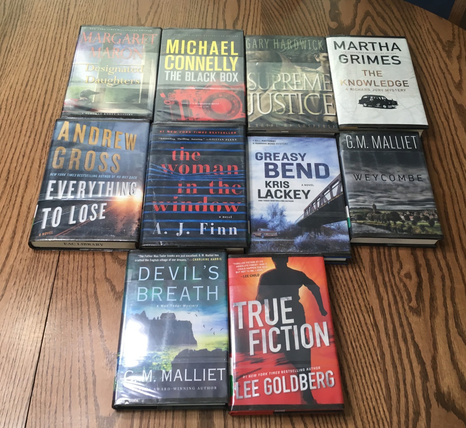 LOT OF 10 HARDCOVER MYSTERY NOVELS / DIFFERENT AUTHORS & TITLES / FIRST EDITIONS