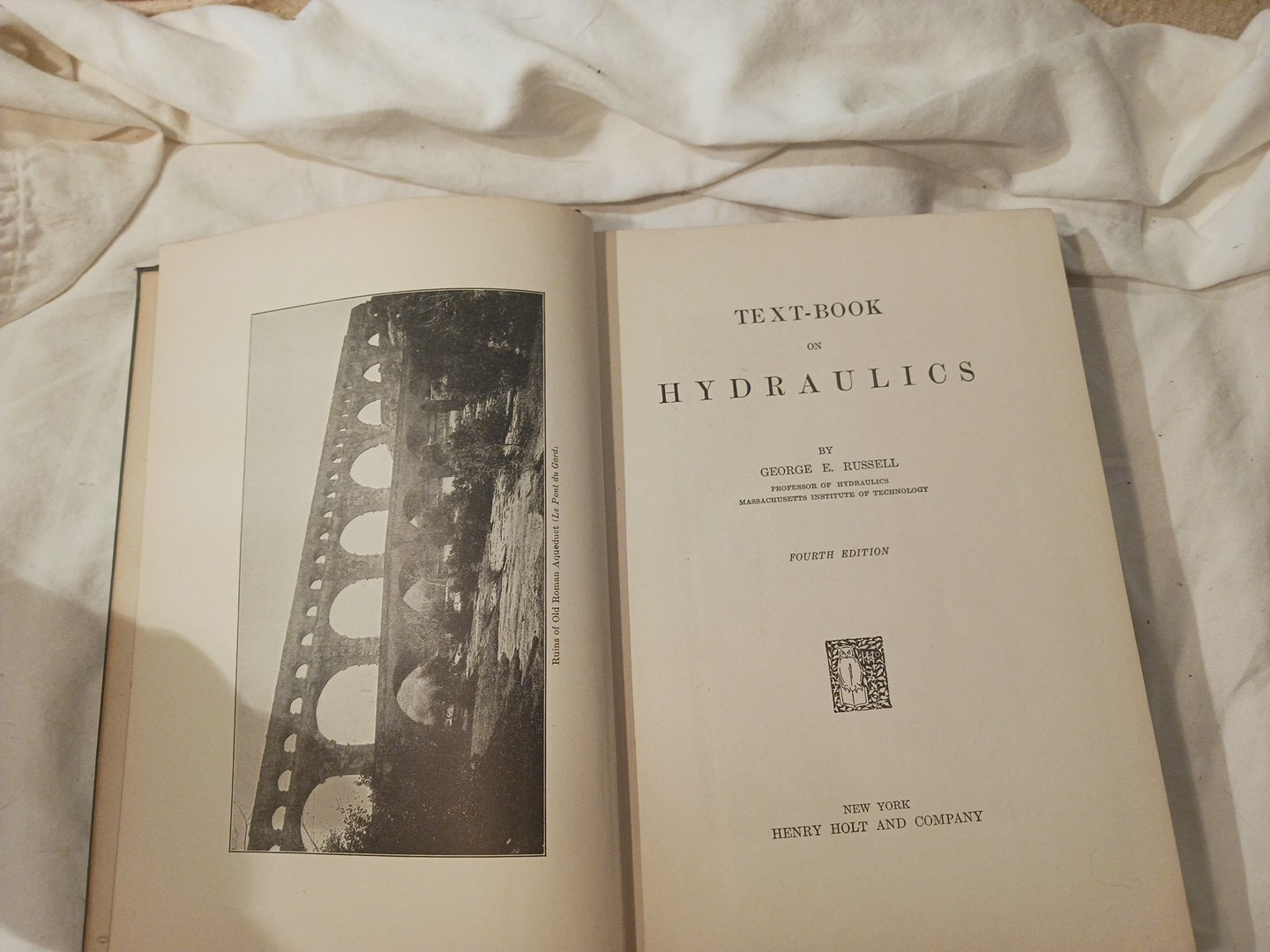 Text-book on Hydraulics by George E. Russell in hardcover copyright 1937 #S6