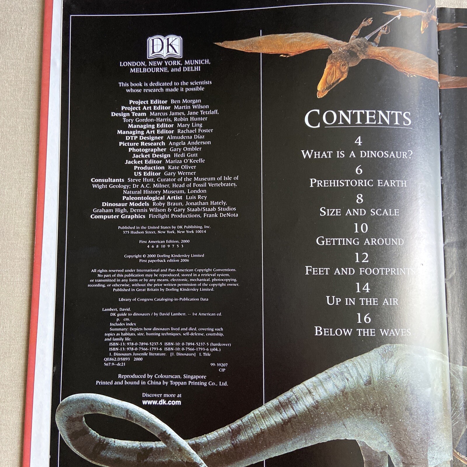 Guide to Dinosaurs by David Lambert (2000, DK Hardcover PERMA-BOUND) Children NF