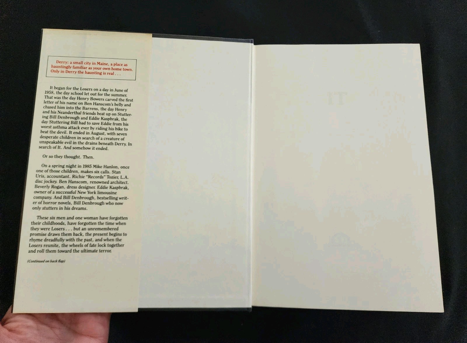 Stephen King- “It” Hardcover Book 1986 Viking Penguin Group *Read Description*