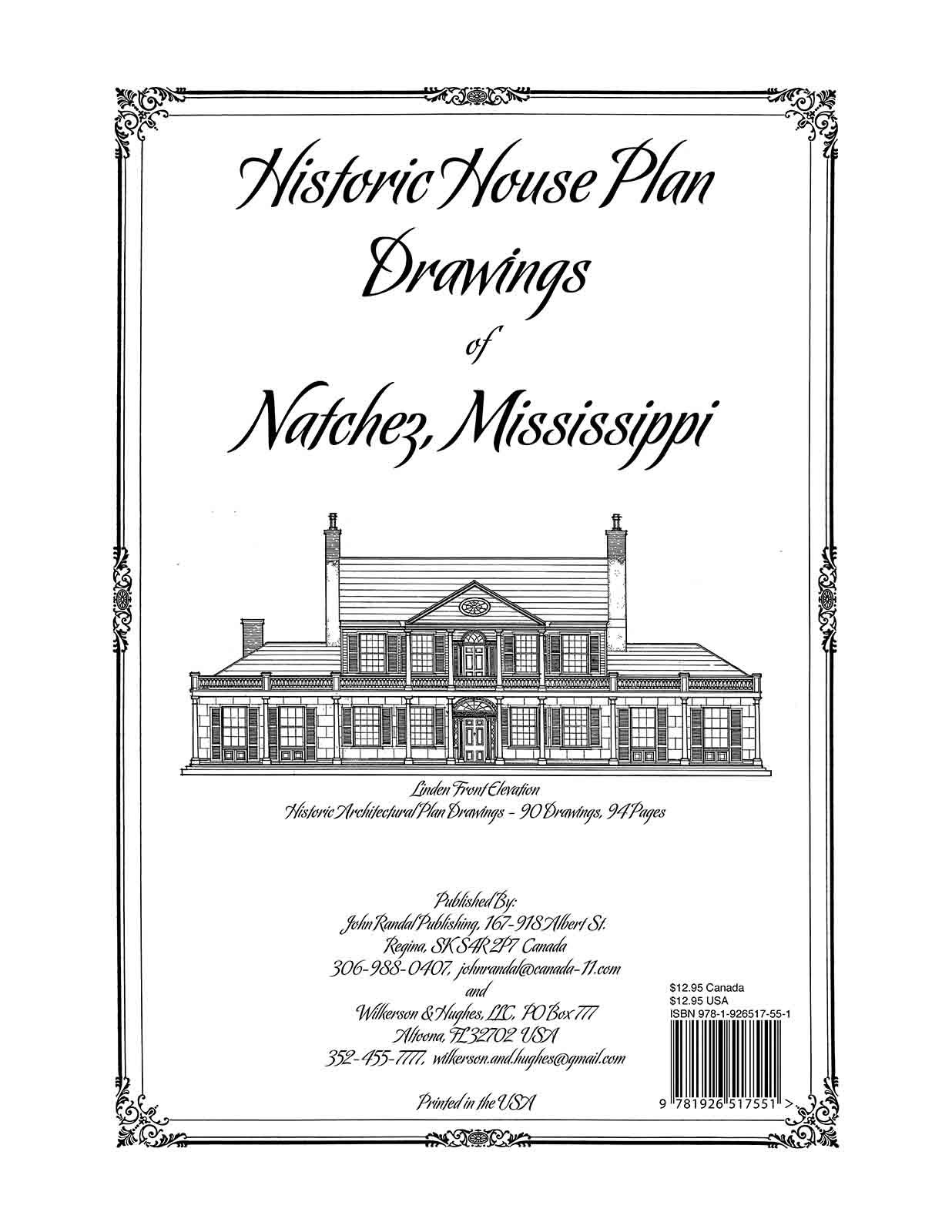 Historic House Plan Drawings of Natchez, Mississippi