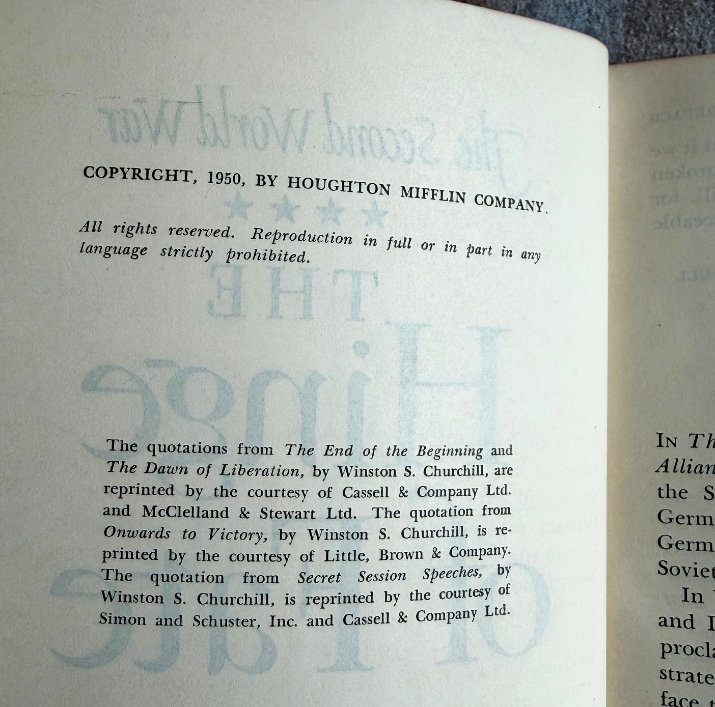 Winston S Churchill WWII Hinge of Fate 1950 Signed Thomas B McCabe 1961 Leather