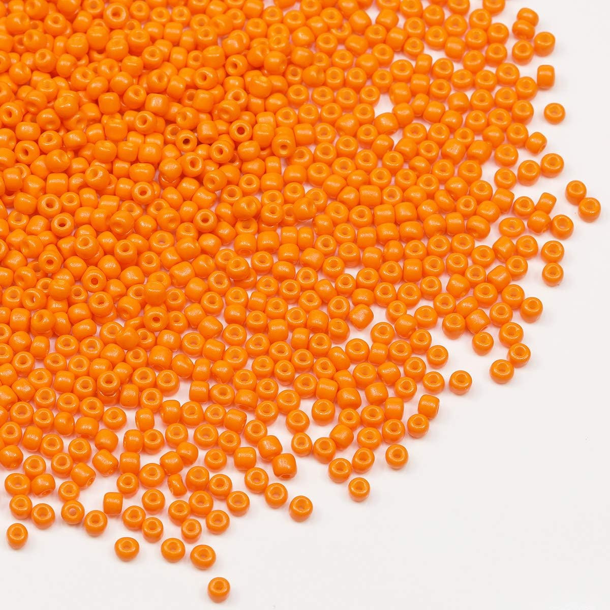 Orange Color 4mm Seed Beads About 1200pcs/100Grams in Bag, 6/0 Glass Craft Beads