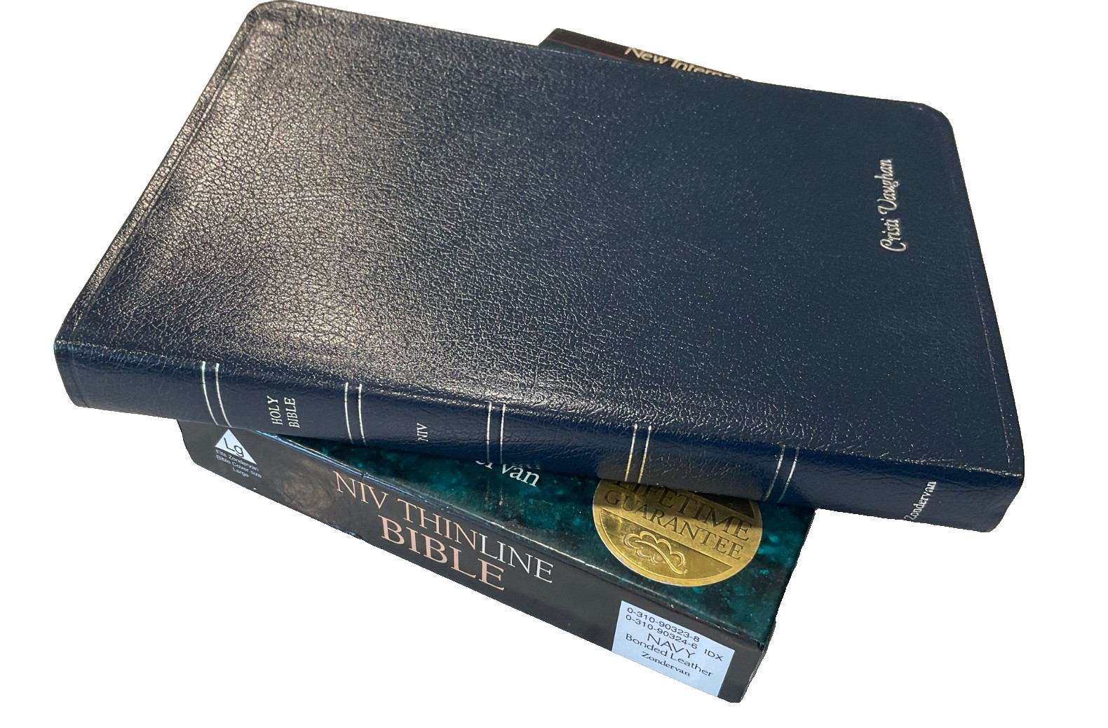 NIV Thinline Bible 1996 Navy Bonded Leather 1984 Text Original Box