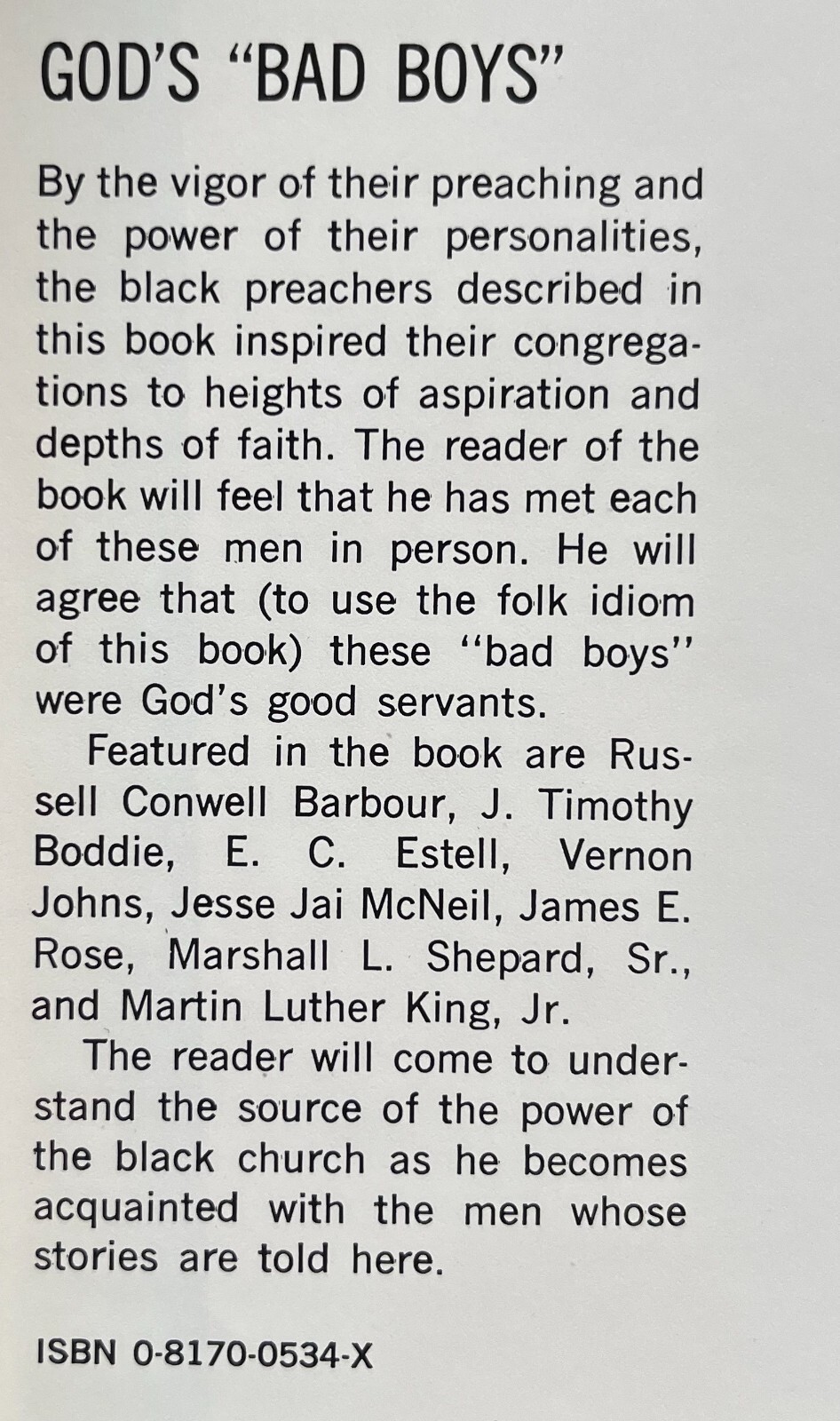 Black History Religion – Baptist Church Preachers – God’s Bad Boys – Signed!