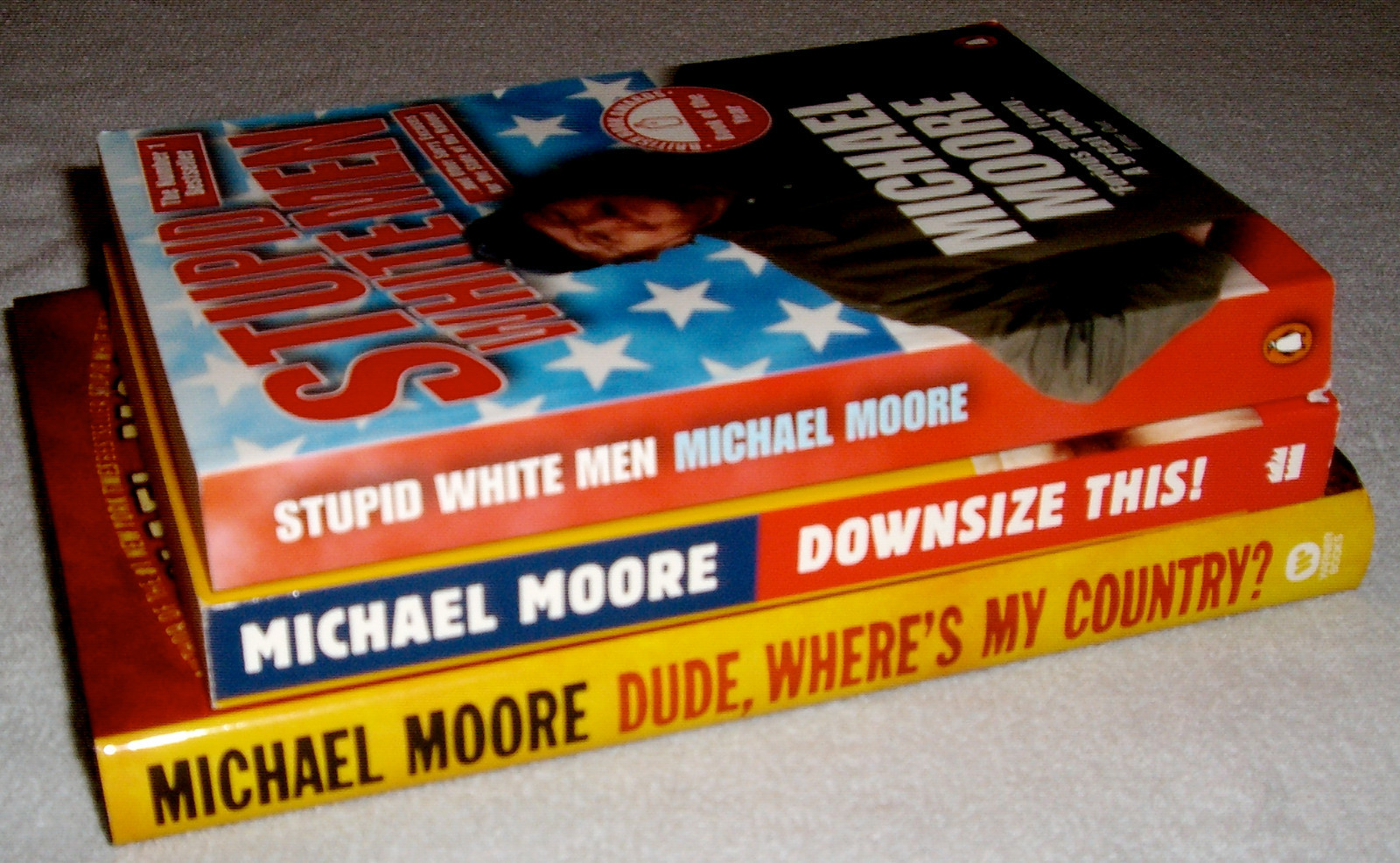 Lot of 3 Books by Michael Moore~Dude, Where’s My Country~Downsize This~Stupid