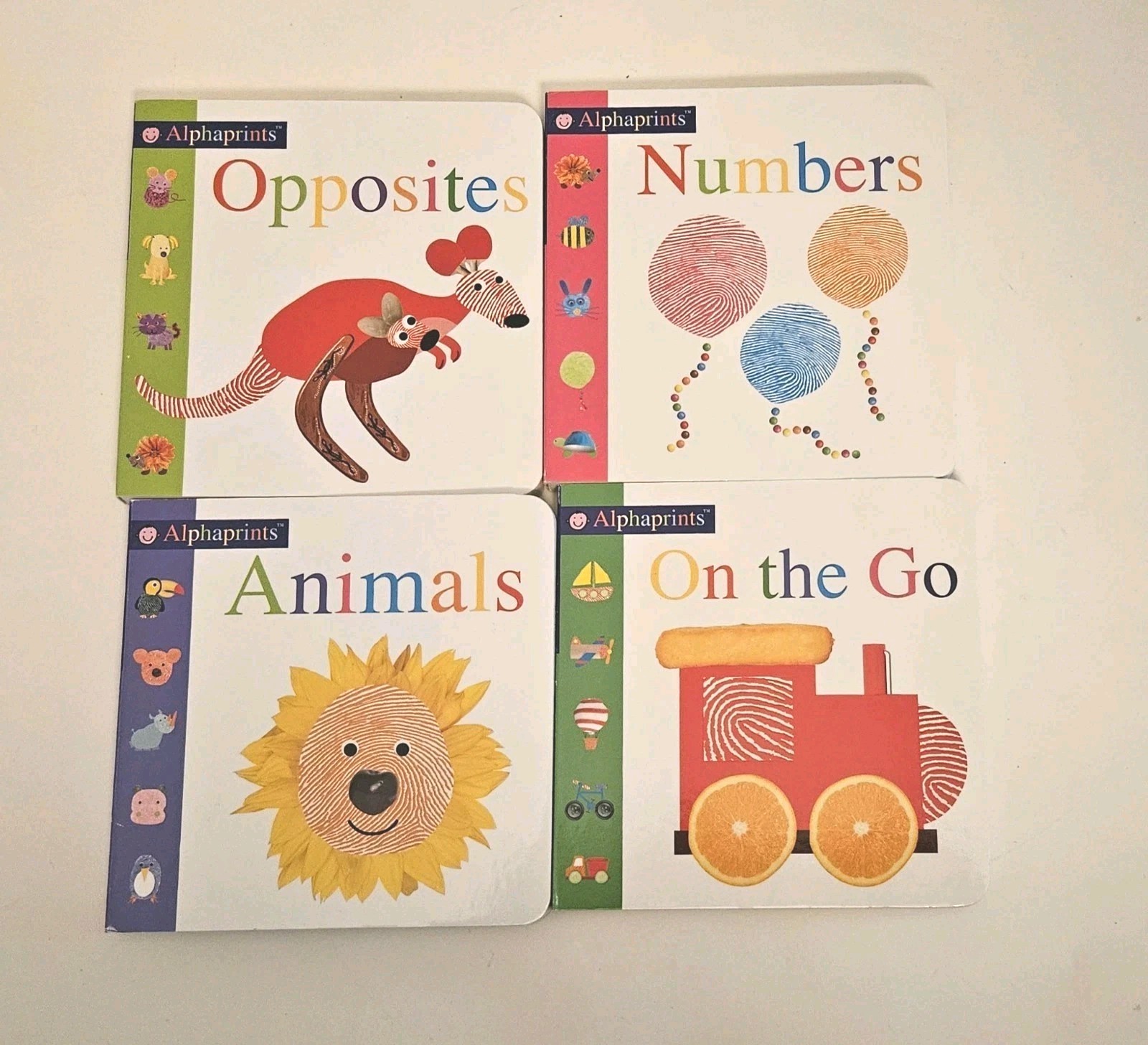 Priddy Books Alphaprints Child Library 8 Board Book Box Set Words Colors Shapes