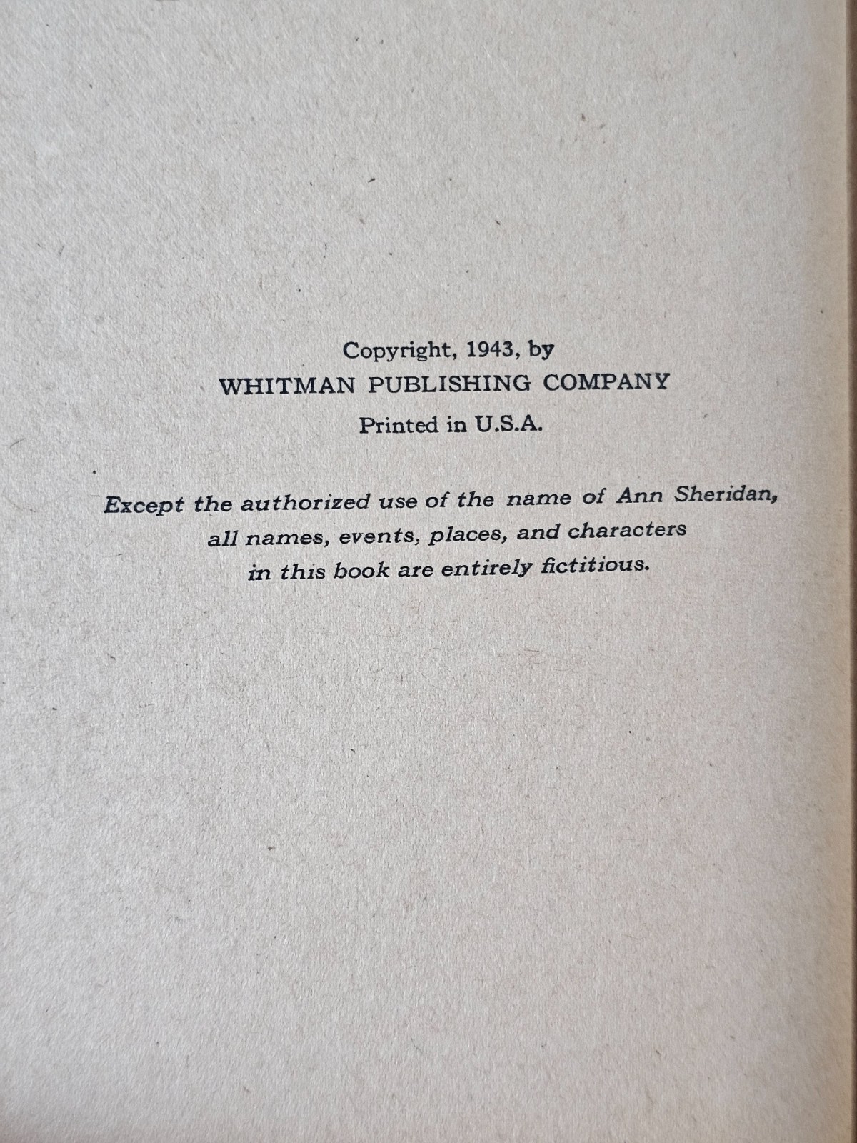 Ann Sheridan Sign of the Sphinx 1943 Whitman Authorized Hollywood 1st Ed. Print