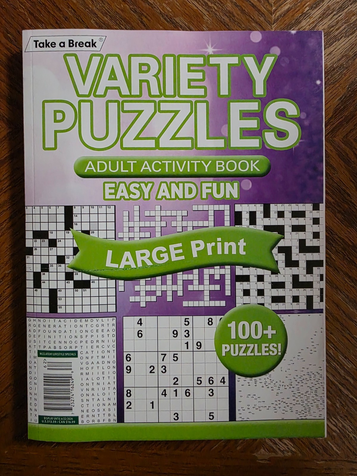 Variety Puzzles by Take-A-Break – Adult Activity Book – 100+ Large Print Puzzles