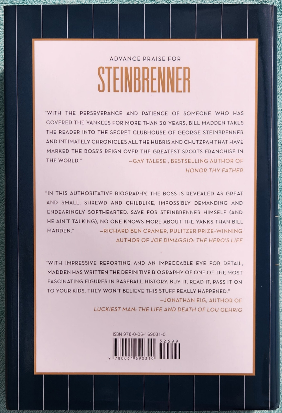 Steinbrenner The Last Lion Of Baseball By Bill Madden 2010 Hardcover 456 Pages
