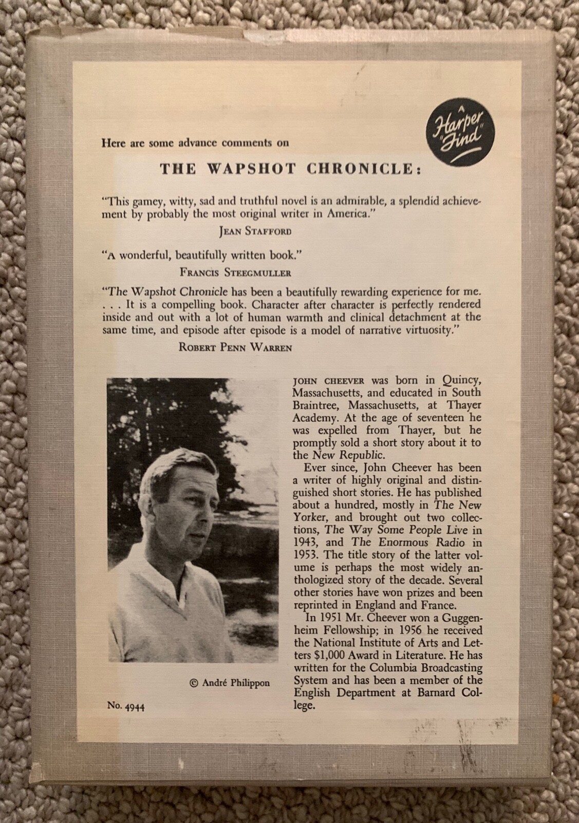 The Wapshot Chronicle: John Cheever / First Edition Library Facsimile VERY NICE!