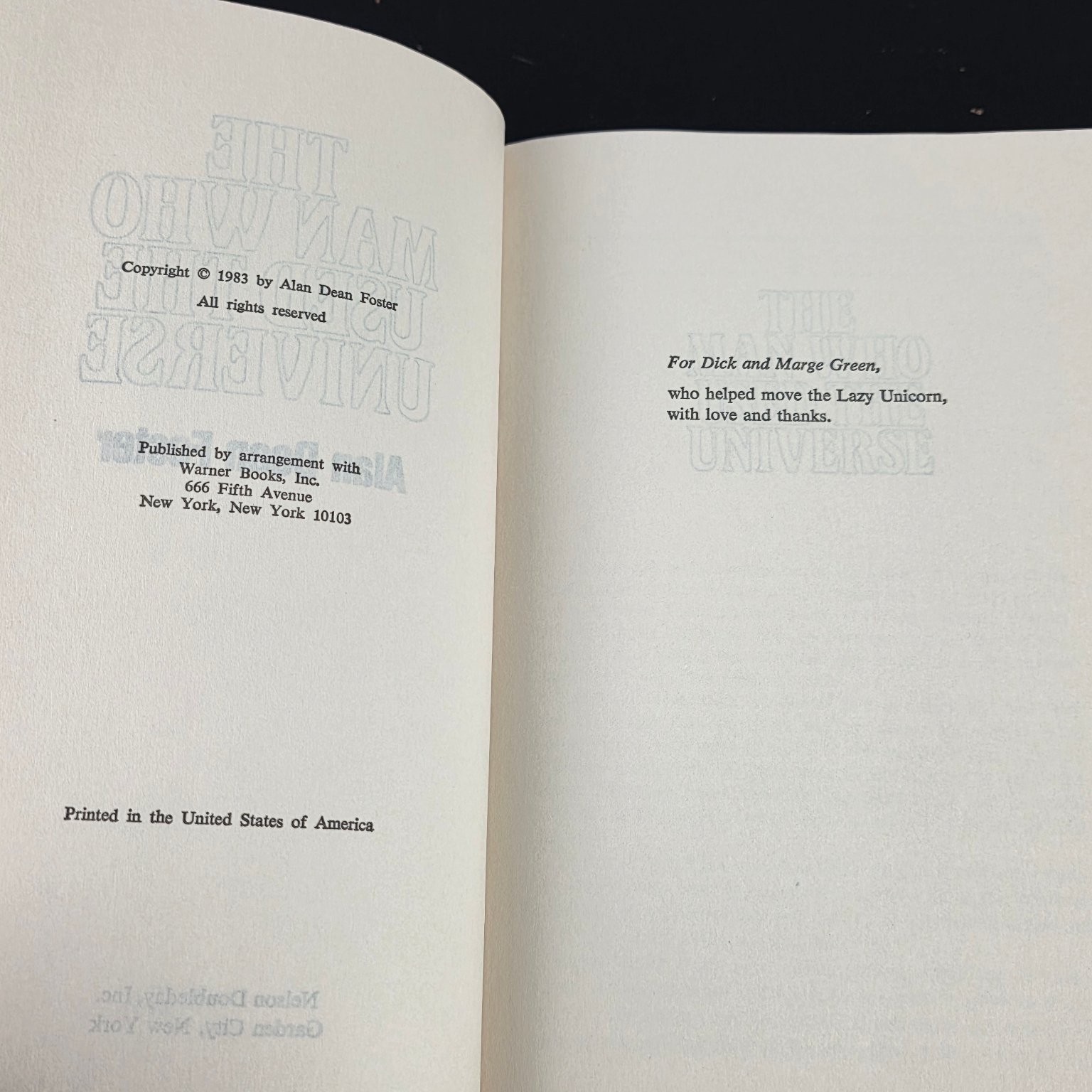 The Man Who Used the Universe Alan Dean Foster 1983 Science Fiction Nelson