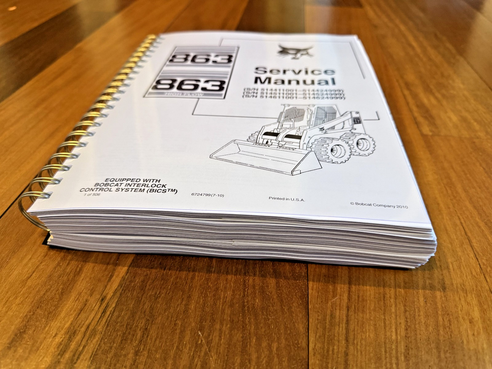 BOBCAT 863 & 863 HIGH FLOW SERVICE MANUAL CLOSURE – JACKET – HUGE FOLDOUTS!
