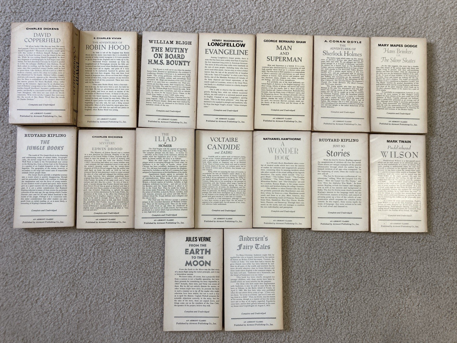 33 VTG Airmont Classic Literature Paperback Book Lot Vintage Assorted Titles