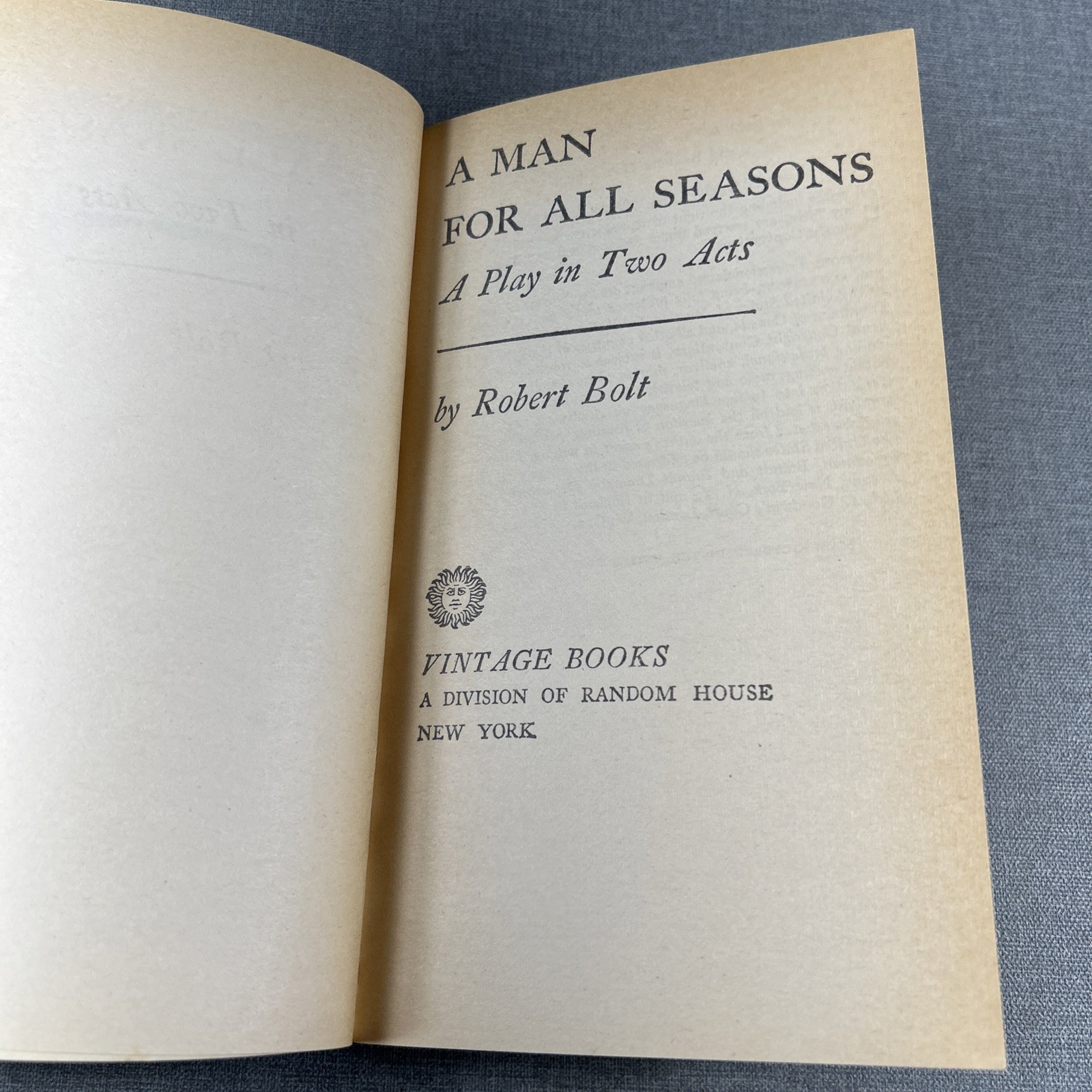 A Man For All Seasons Robert Bolt 1962 Vintage Paperback Book
