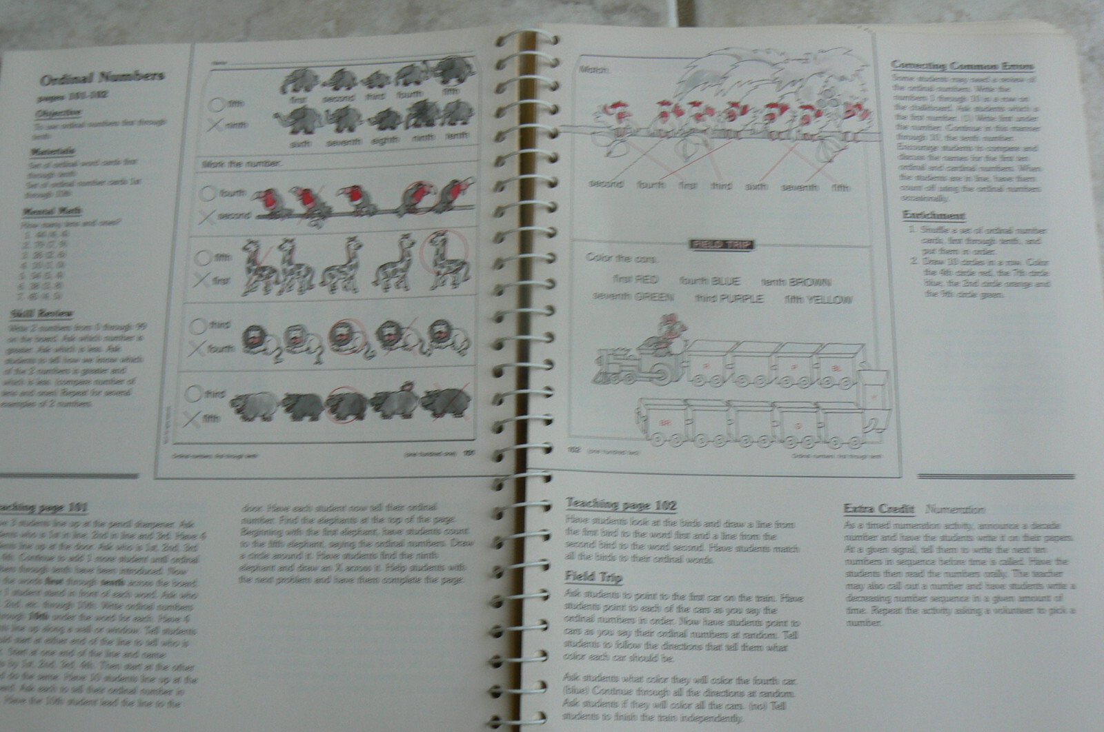 Modern Curriculum Press MCP MATH A, gr. 1 Teacher’s Edition TE, 1994 LN Spiral