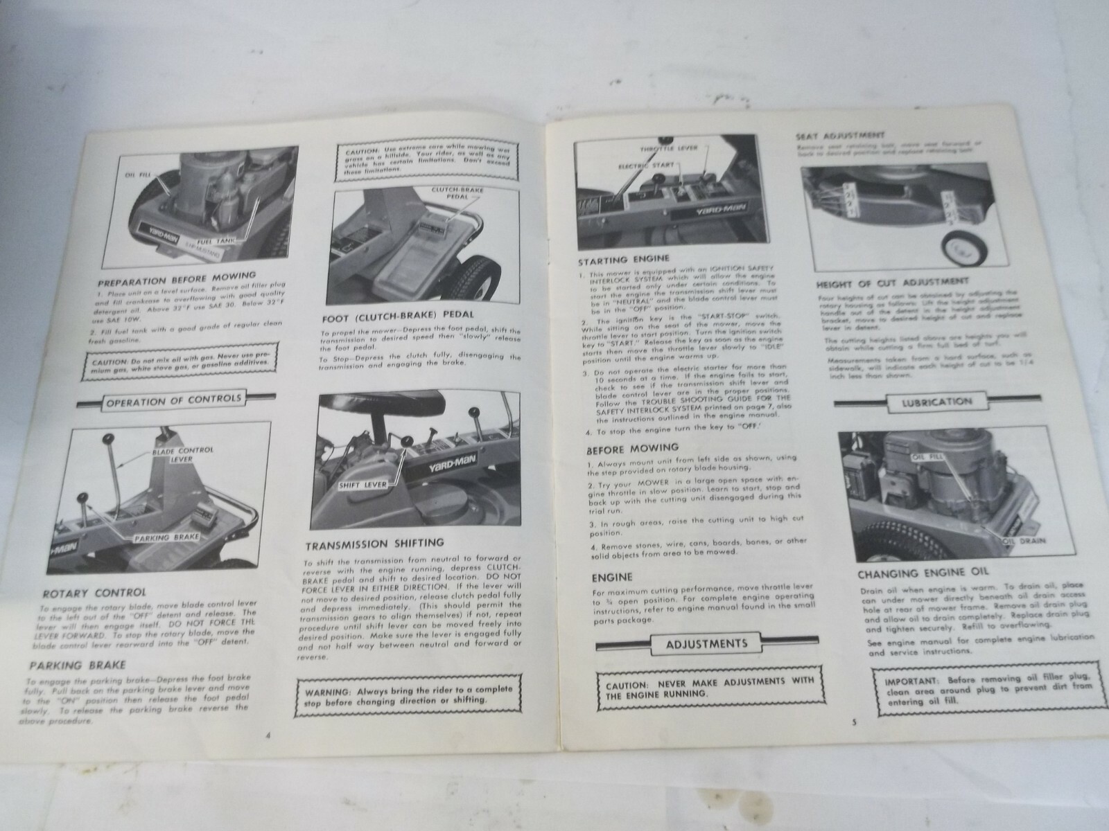 Yard Man 3710-0 25 in. Riding Mower Operator’s Manual and Parts List