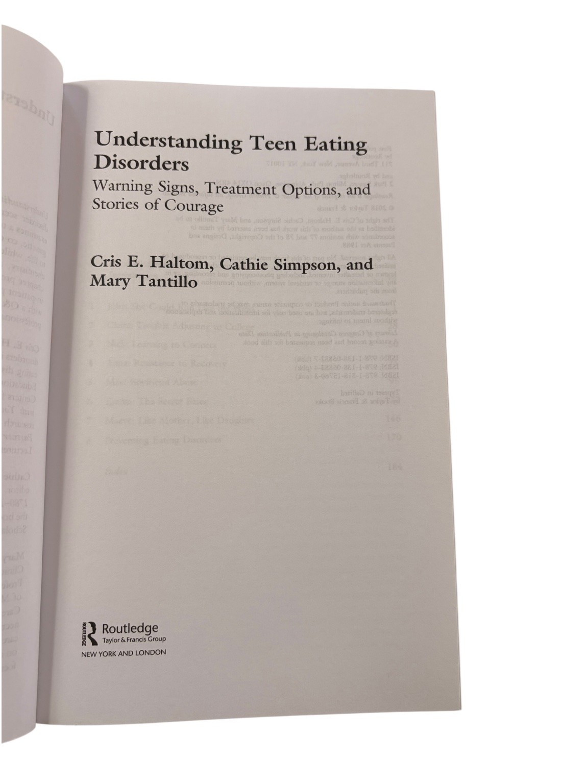 Understanding Teen Eating Disorders Haltom Simpson Tantillo 2018 Routledge