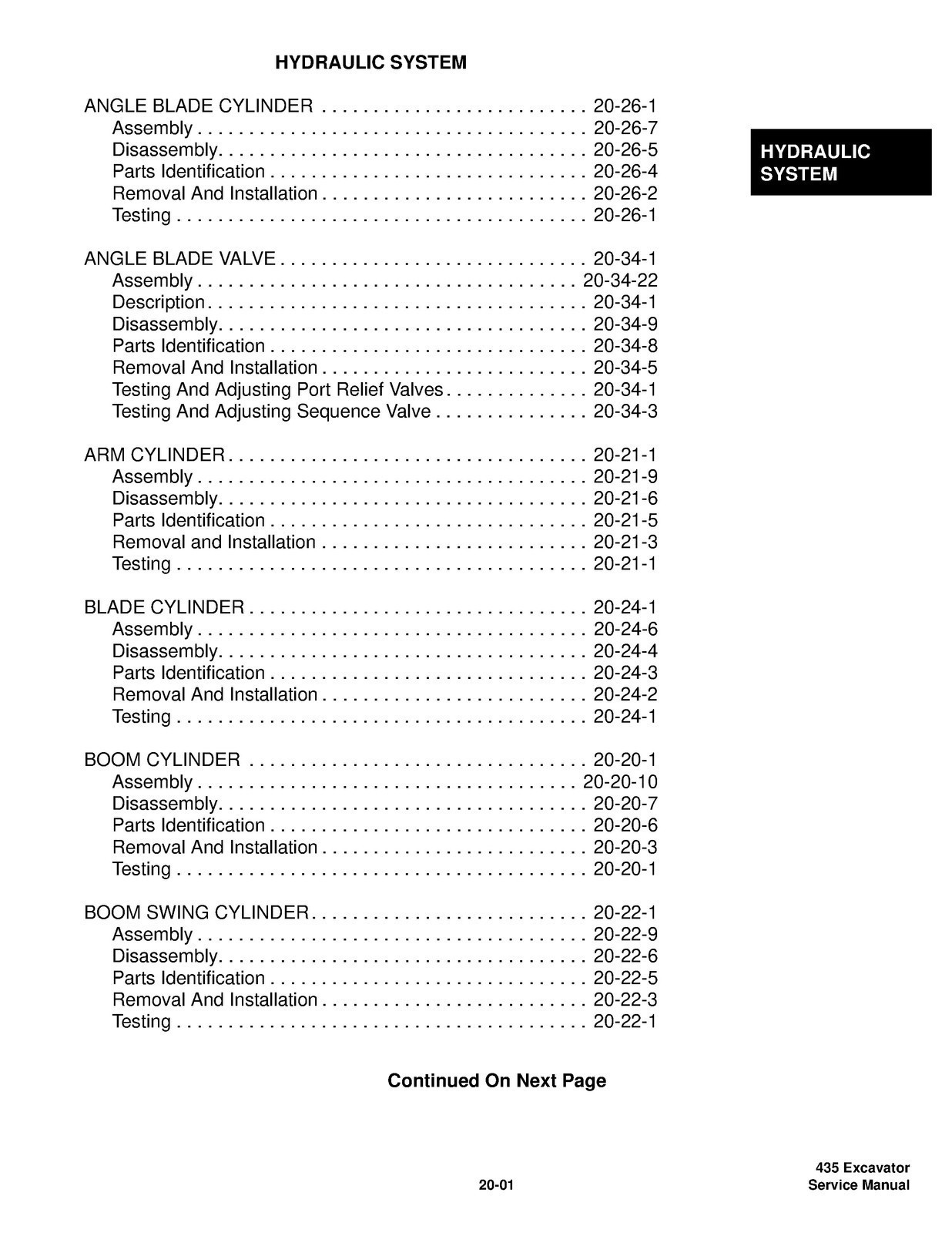 BOBCAT 435 Excavator Service Manual 2008 SN 562611001 Up, FOLDOUTS