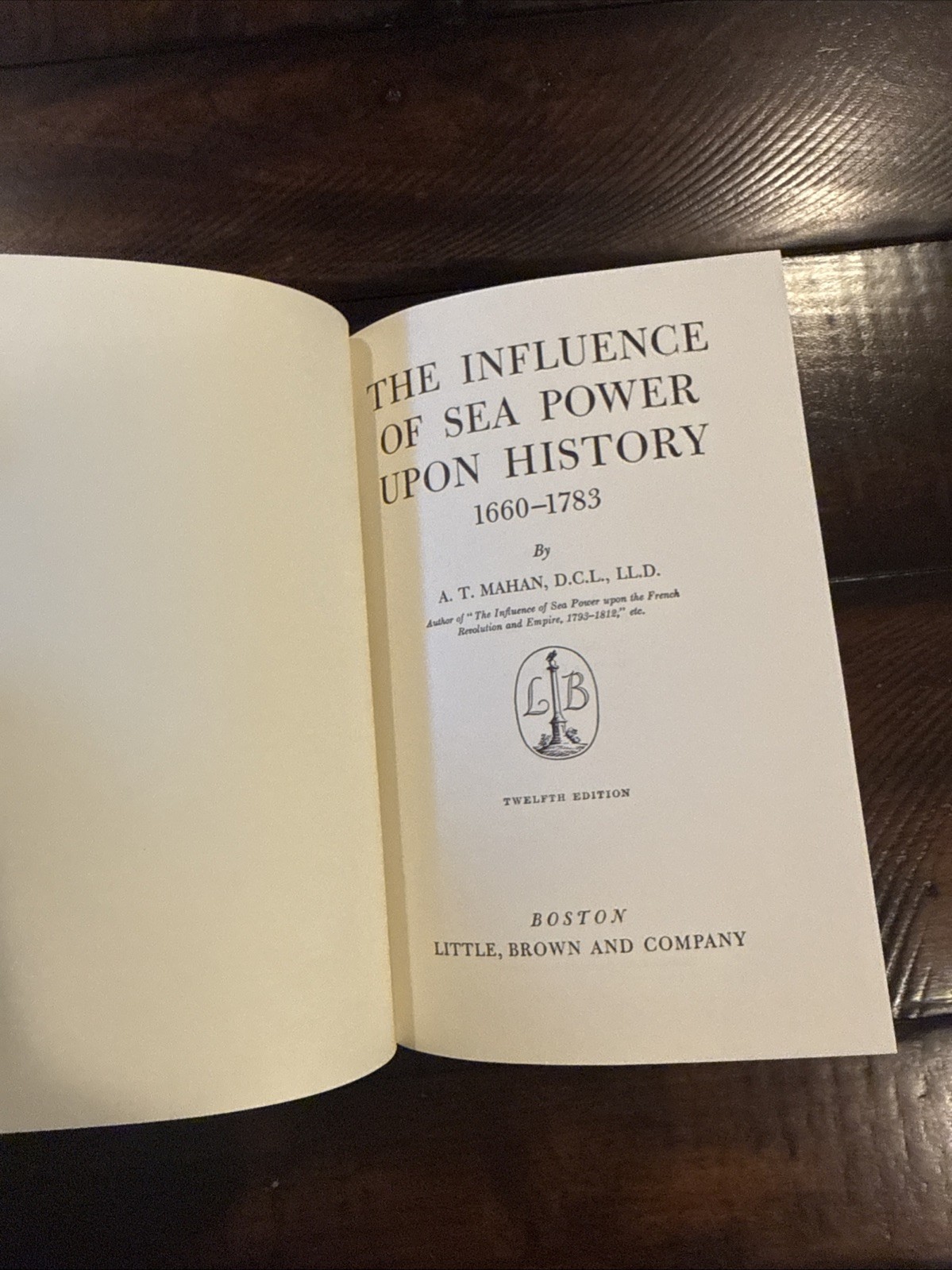 INFLUENCE OF SEA-POWER UPON HISTORY, 1660-1783 By Alfred Thayer Mahan