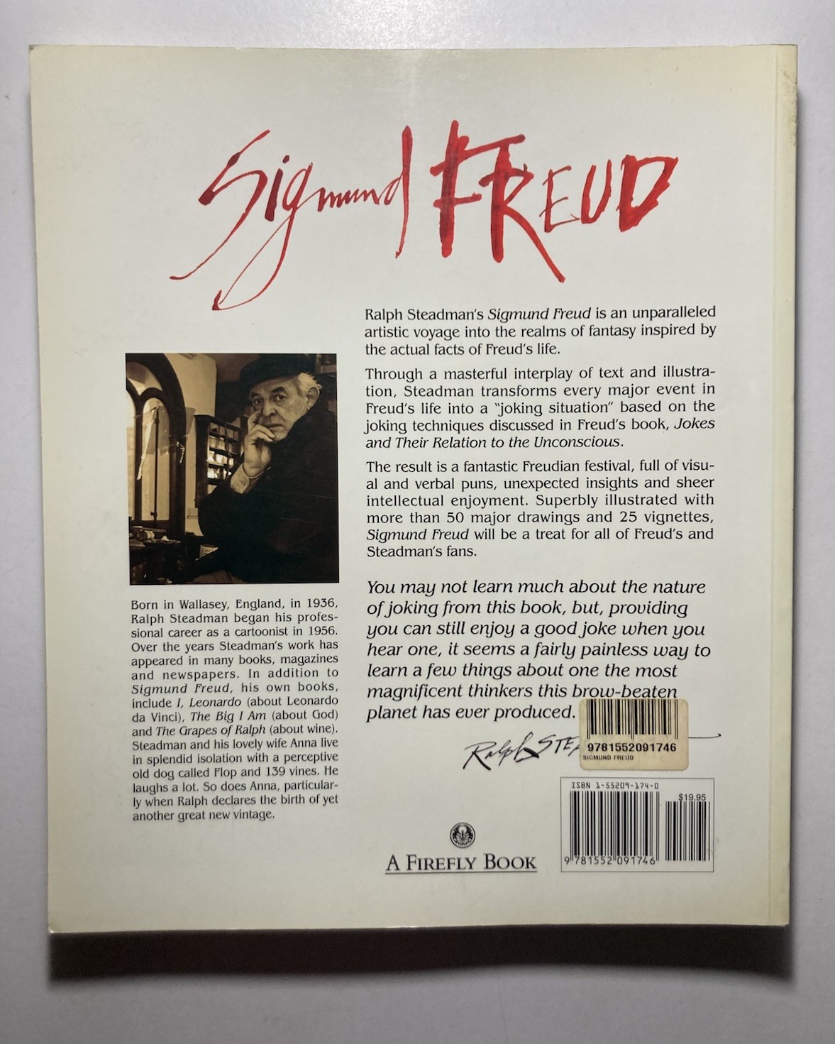 RALPH STEADMAN “Sigmund Freud” 1997 Trade Paperback Firefly Books New Edition