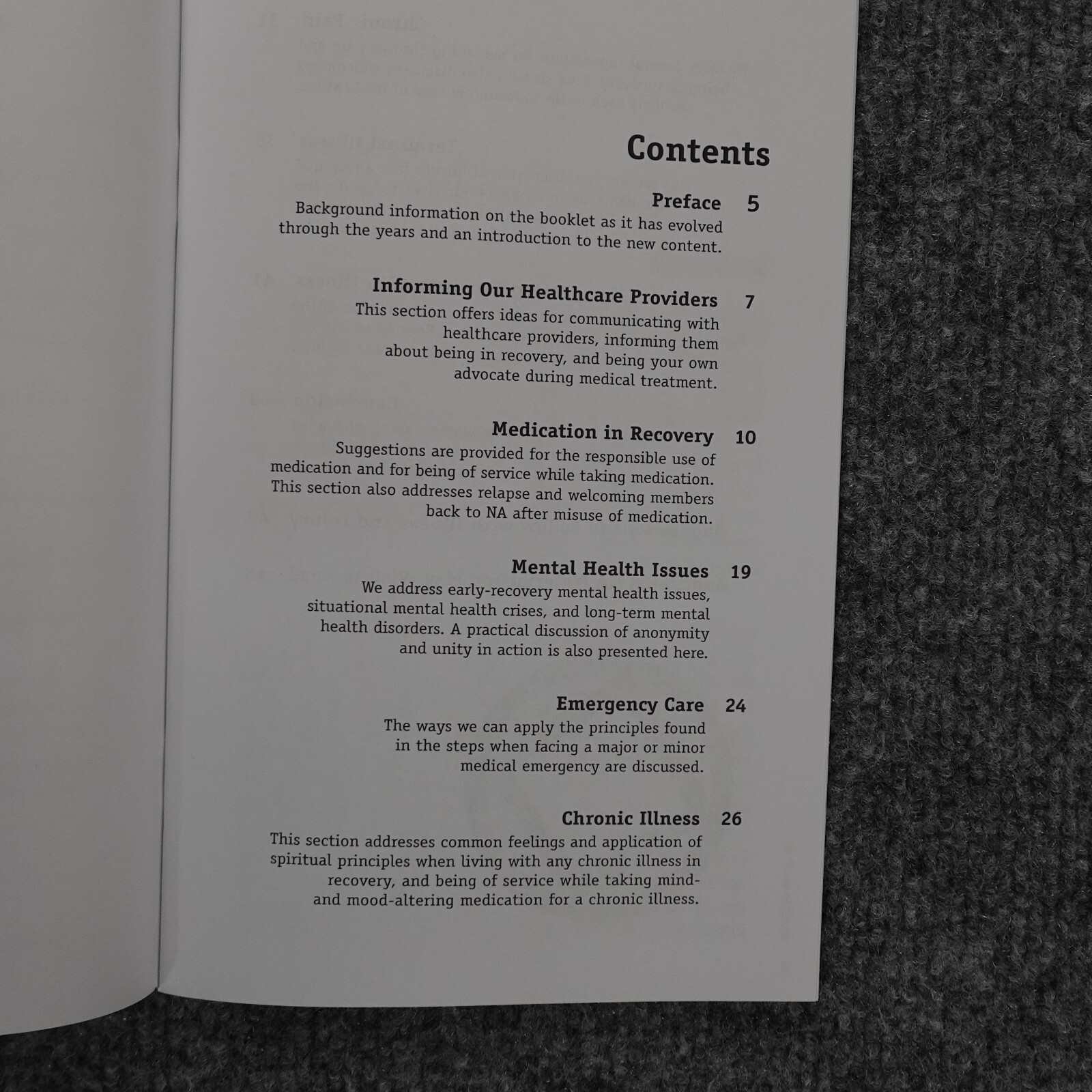 In Times Of Illness Informational Pamphlet 2010 Narcotics Anonymous NA Recovery