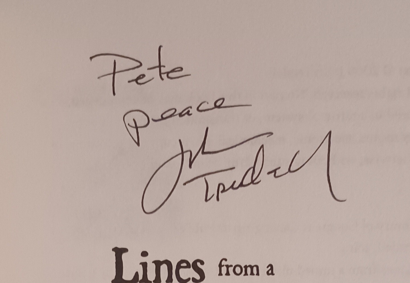 John Trudell, Lines From A Mined Mind. Signed 1st Edition. Rare.