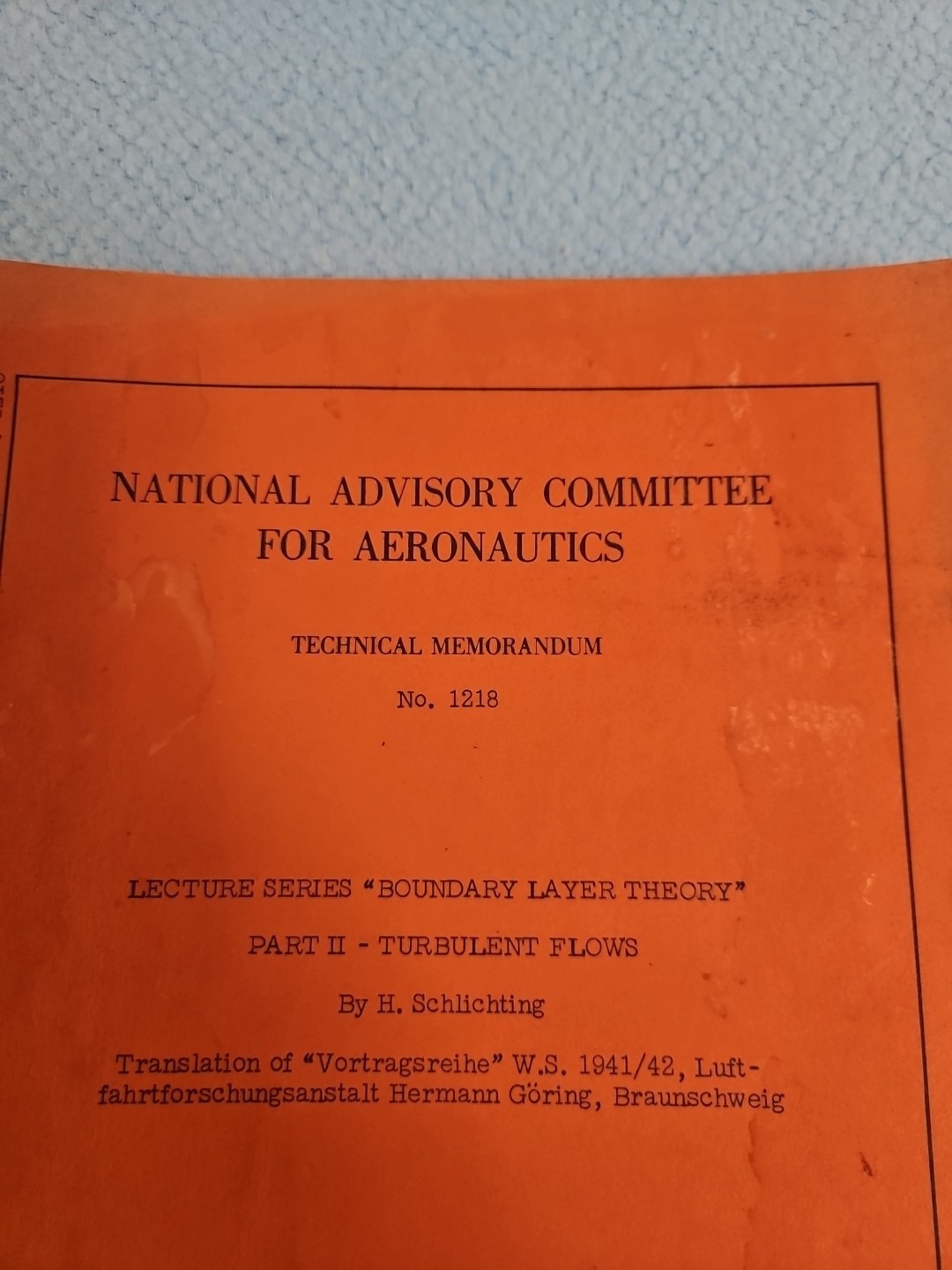 1949 NATIONAL ADVISORY COMMITTEE FOR AERONAUTICS TECHNICAL MEMORANDUM 1217 1218