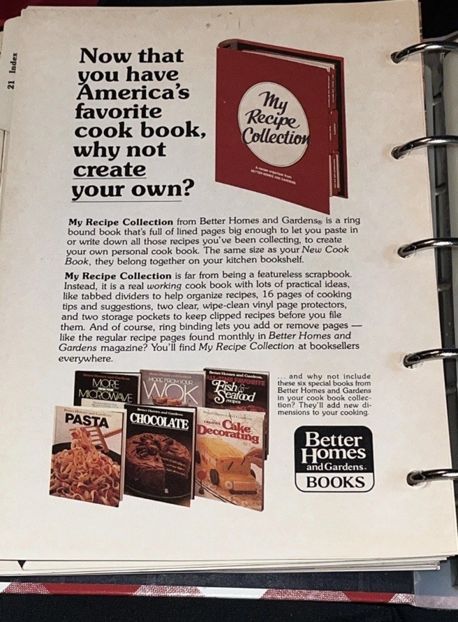 Better Homes & Gardens New Cookbook 1981 Loose Leaf Binding Vintage