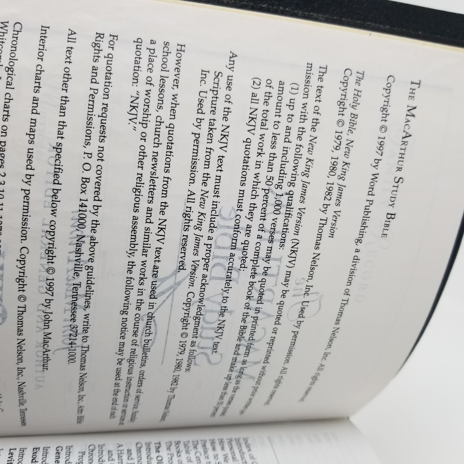 MacArthur Study Bible by John MacArthur (1997, Bonded Leather) Nkjv Nelson