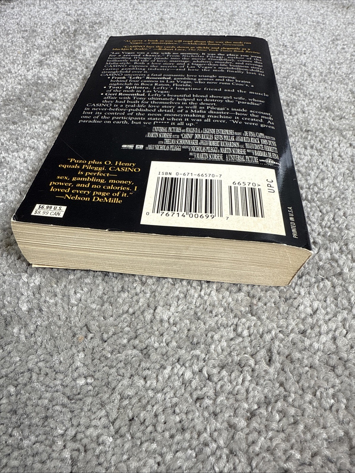 CASINO by Nicholas Pileggi 1996 1st Print Pocket MOVIE TIE-IN Paperback