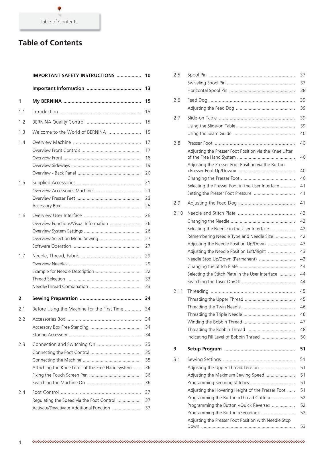 BERNINA 790 PRO User Instruction Manual , 250 Color Pages, TOUGH BINDING
