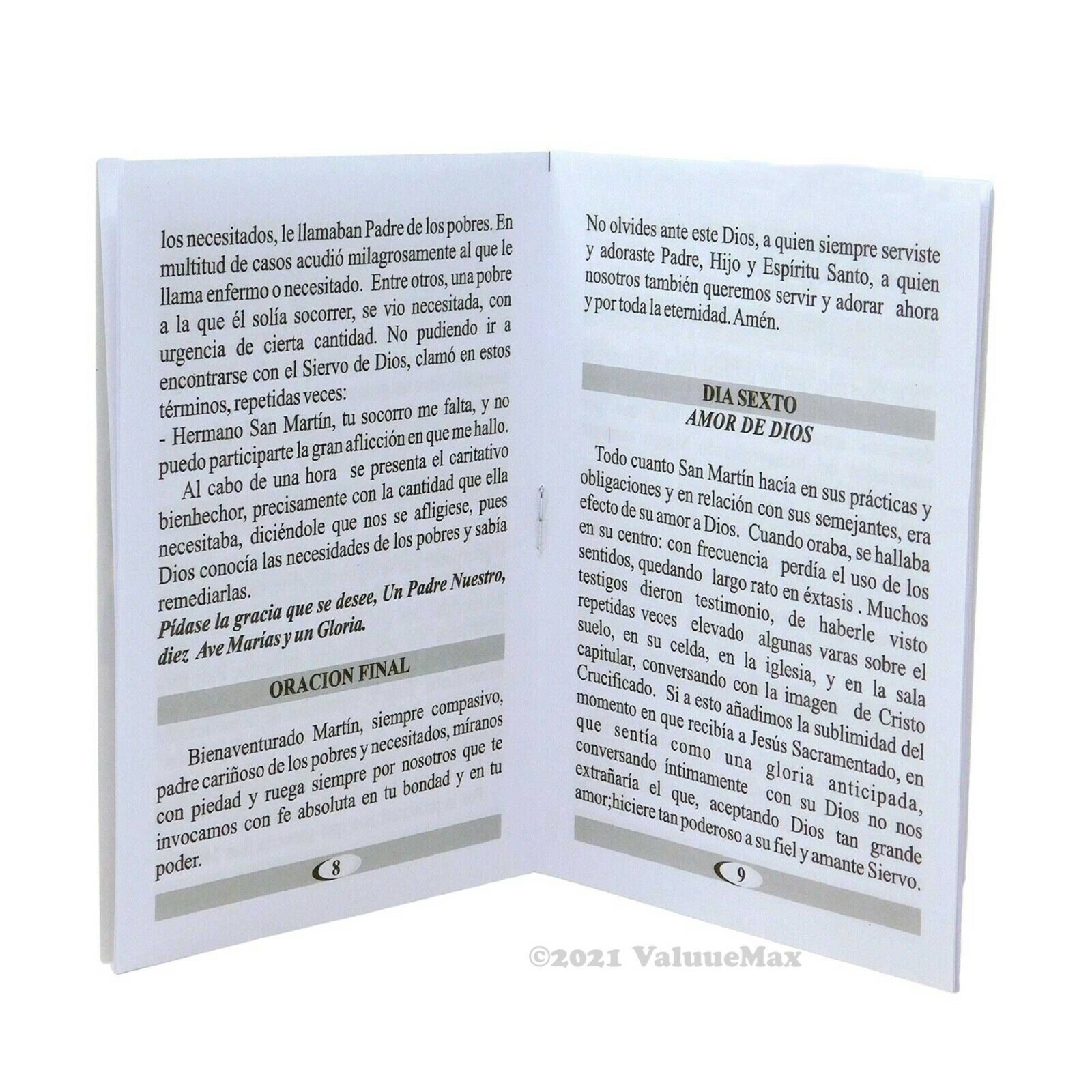 Novena San Martin de Porres Spanish Language Book of Prayer 16 pages
