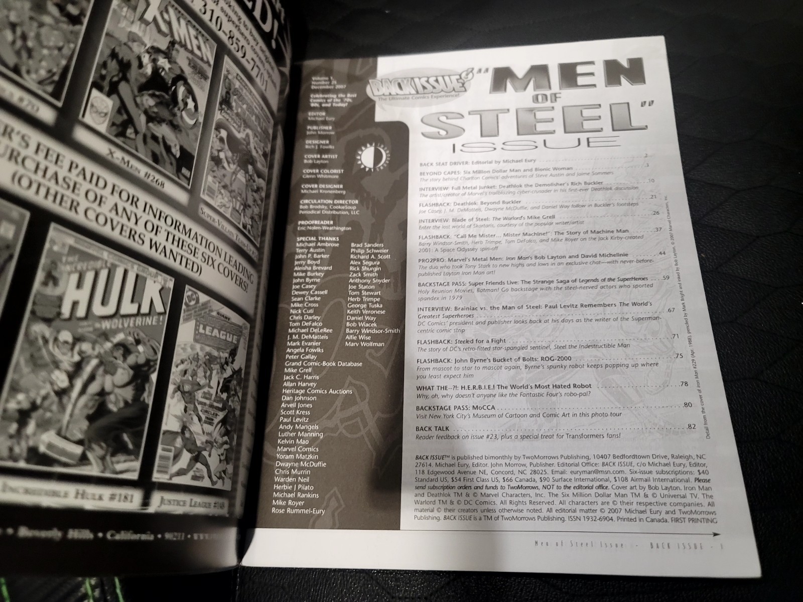 BACK ISSUE Magazine #25 TwoMorrows Iron Man Warlord Six Million Dollar Man Comic