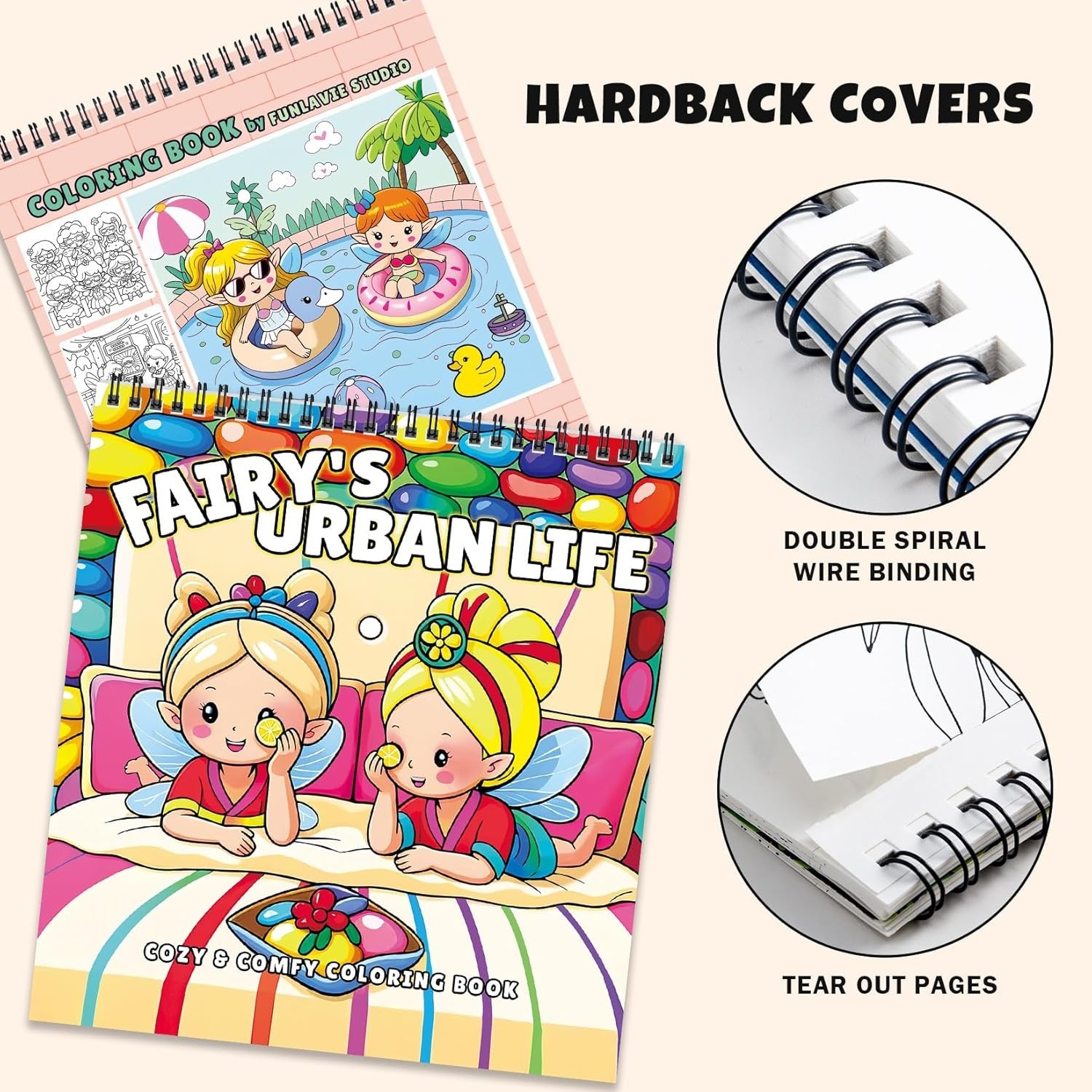 Mindfulness Coloring Book for All Ages | 32 Pages of Fairy Scenes, Spiral-Bound