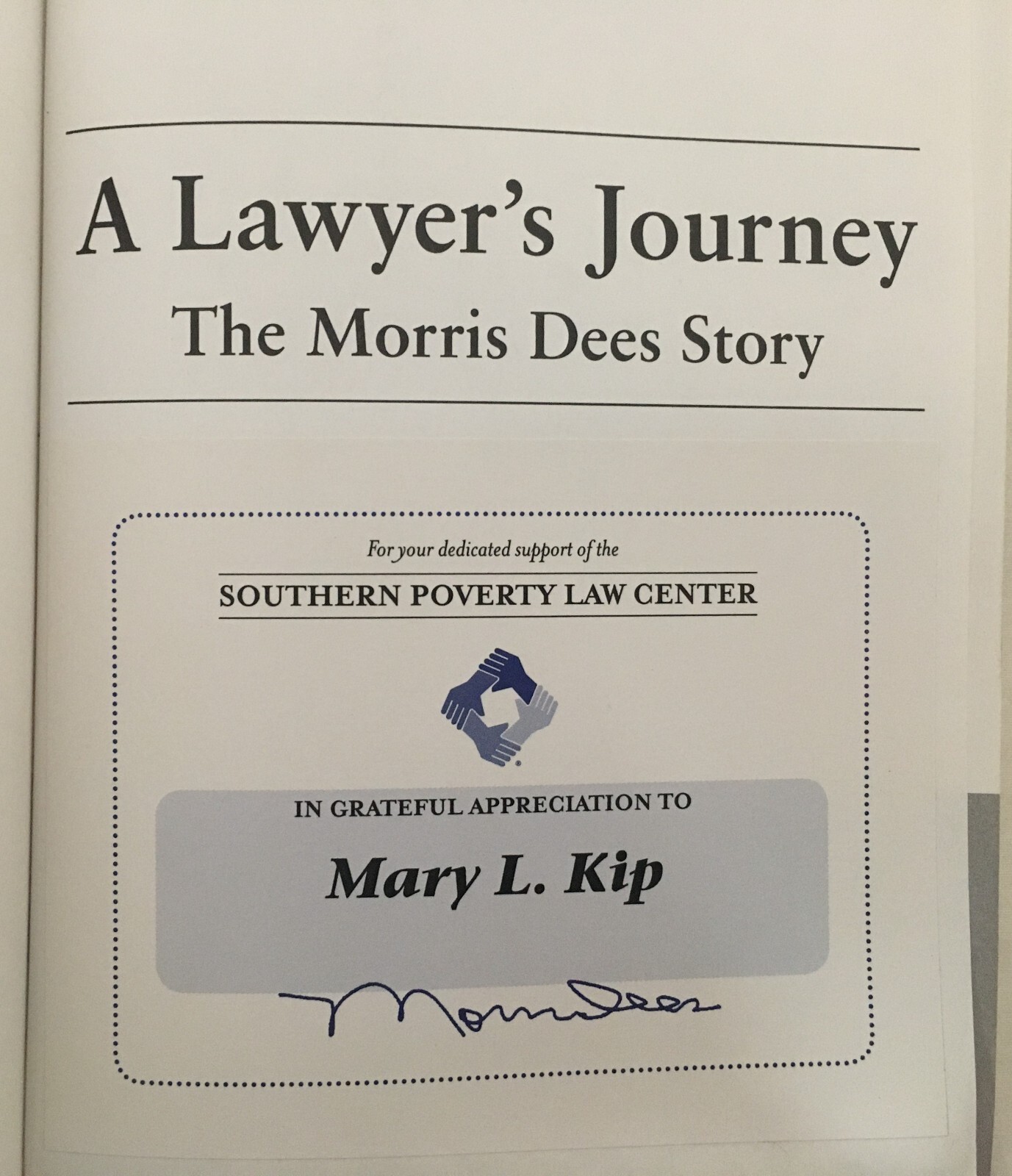 A Lawyer’s Journey: The Morris Dees Story by Morris Dees – 2001 Paperback Signed