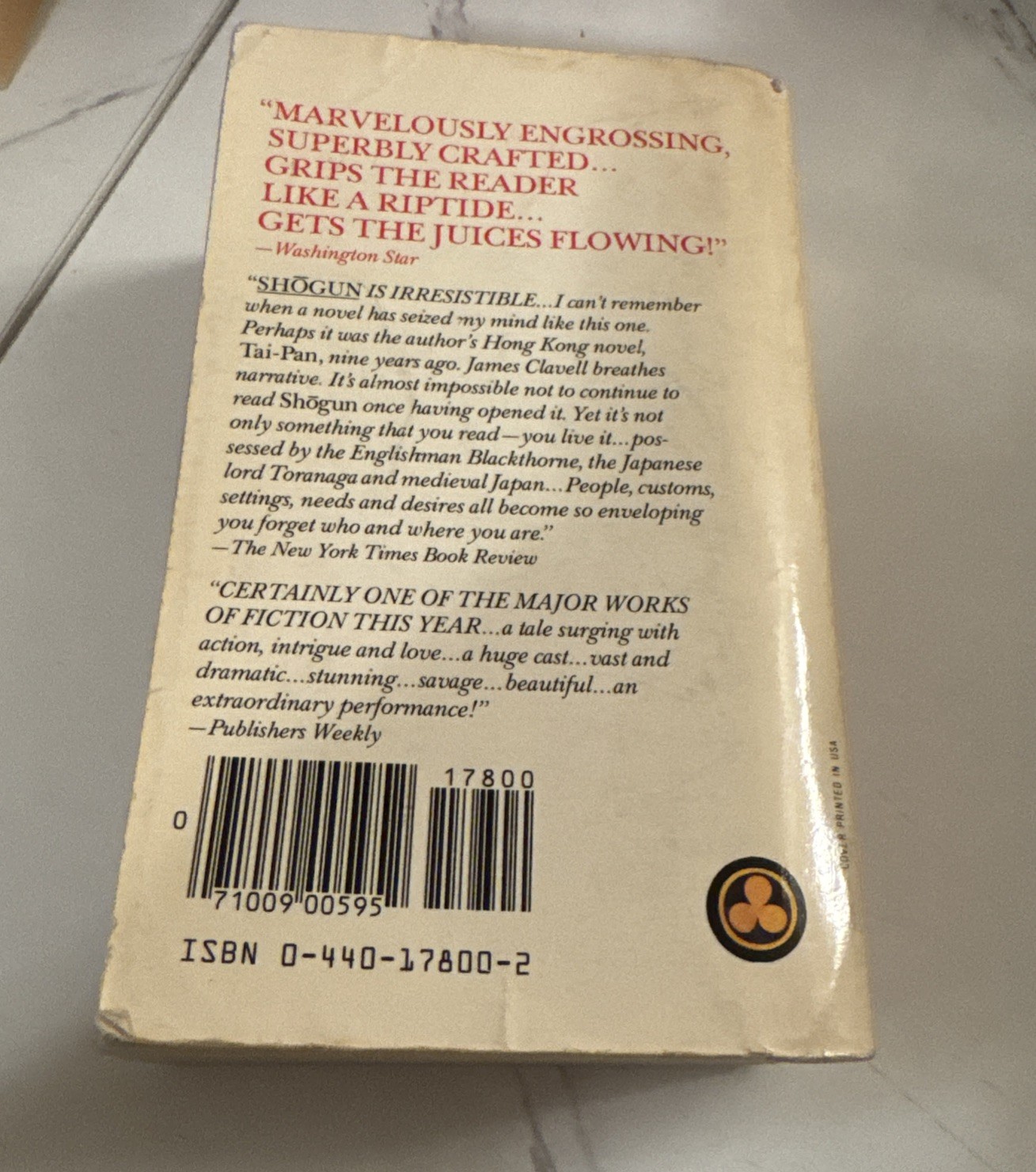 SHOGUN a Novel Of Japan By James Clavell 1975 Mass Market Paperback📚