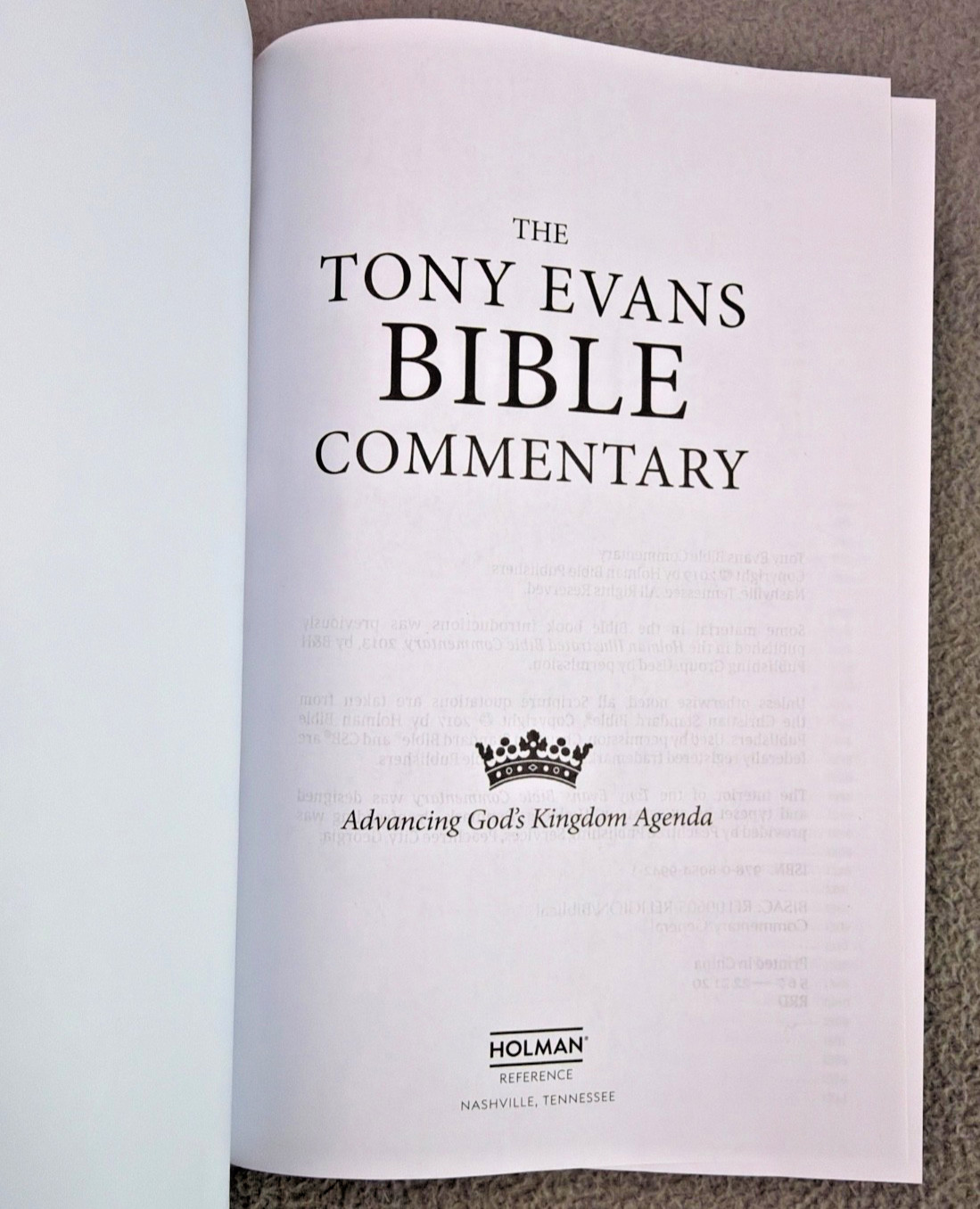 The Tony Evans Bible Commentary Advancing God’s Kingdom Agenda CSB Hardcover