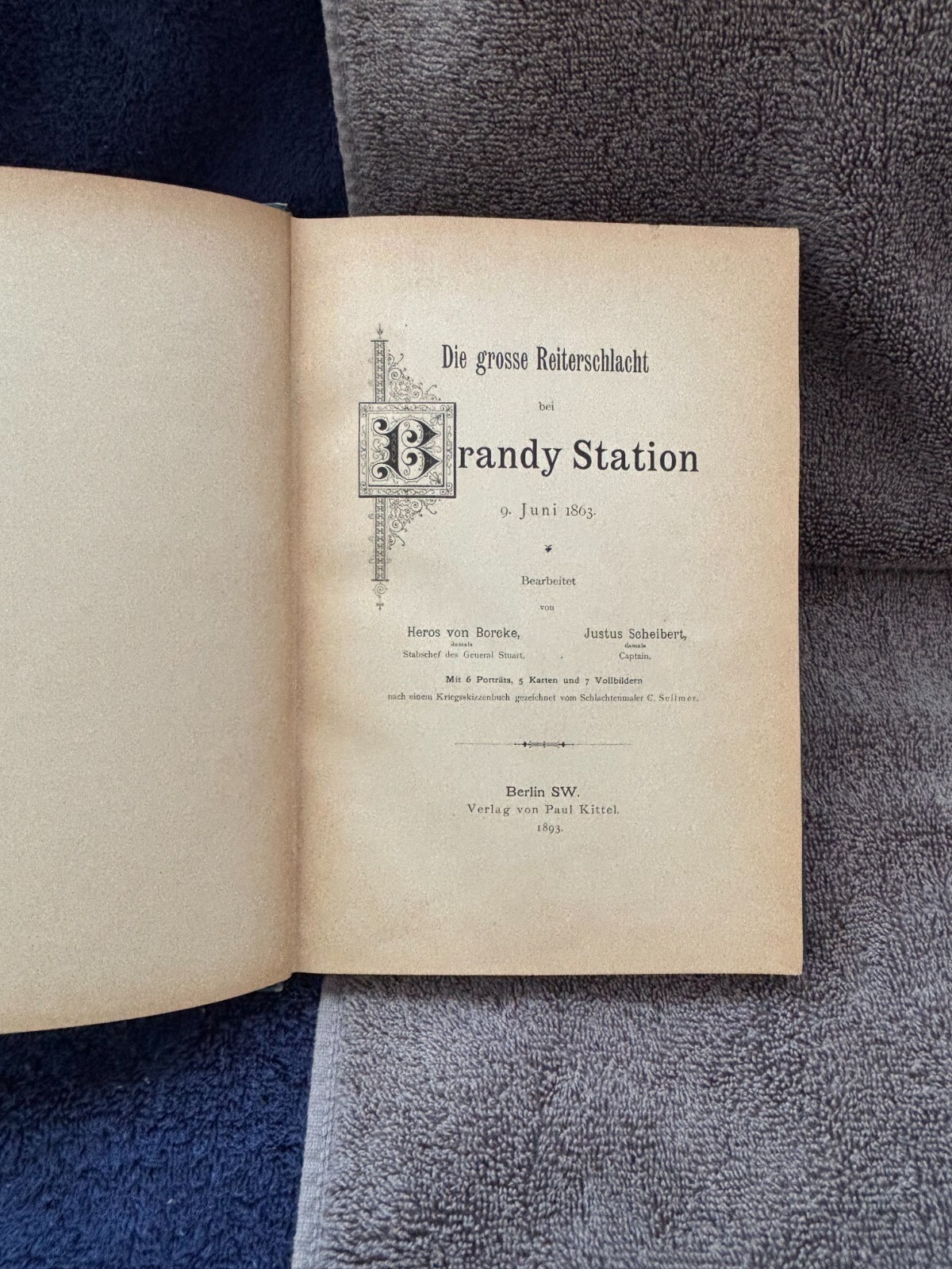Great Cavalry Battle of Brandy Station by Von Borcke / J. Scheibert…1893 Copy