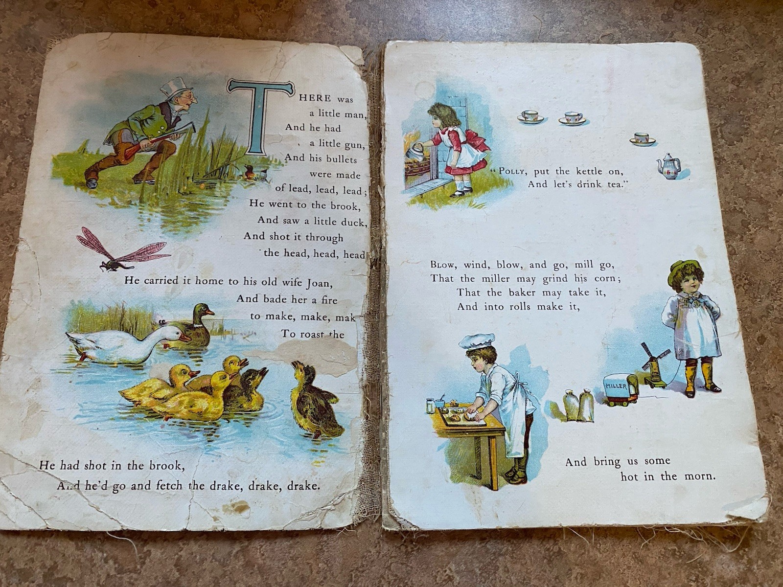 Nursery Rhymes from Mother Goose Lithographed on linen Indestructible 1890s