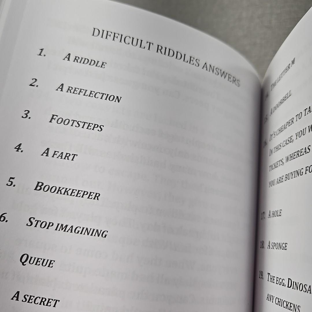 Difficult Riddles for Smart Kids by M Prefontaine ~ 2019 Trade Paperback