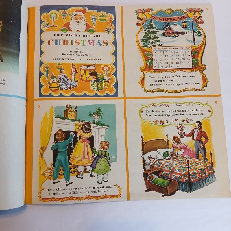 Vintage Uncut Pages-Golden Press Book 6 Christmas Stories Frosty, Rudolph & More