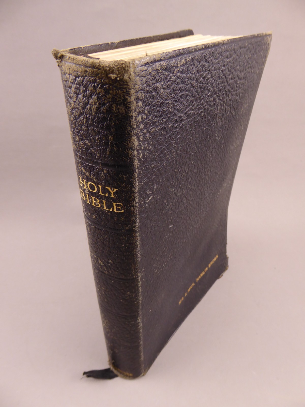 Vintage Holy Bible Black Morocco Leather Cambridge England KJV
