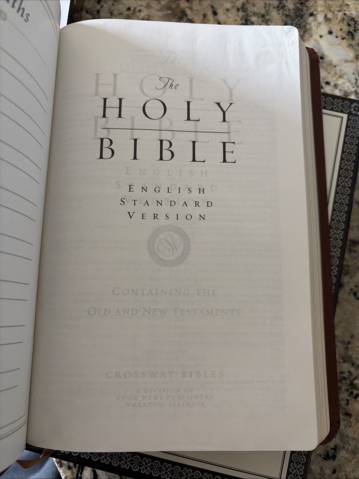ESV Holy Bible Crossway Classic Thin line Edition Red Letter Tan Bonded Leather