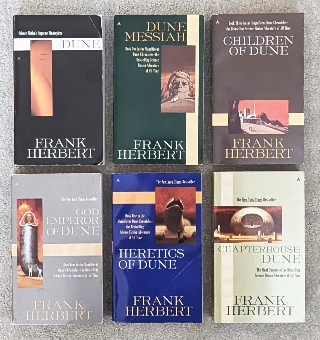Frank Herbert = complete DUNE sextet = 6 matching ACE paperbacks