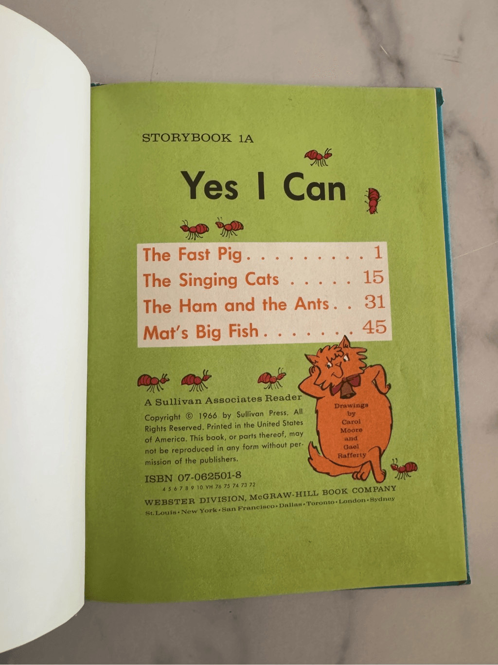 Yes I Can 1A Children’s book vintage 1966 The Fast Pig Singing Cats Ham & Ants M