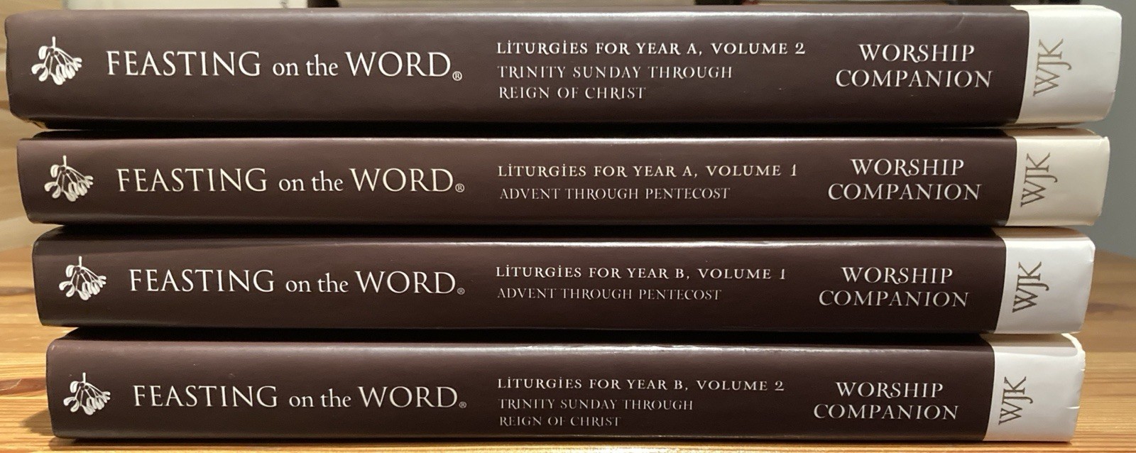 Lot of 4 Feasting on the Word Worship Companion Books Year A Year B Volume 1 & 2