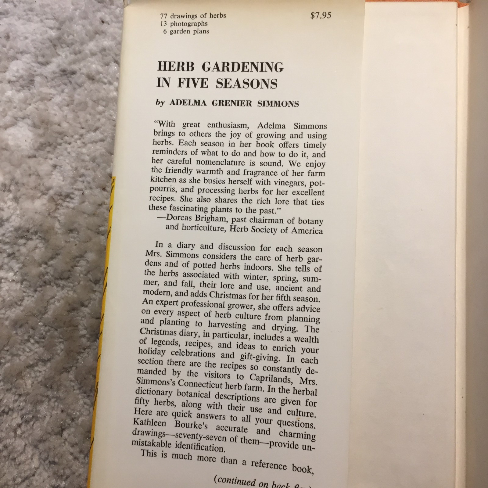 Herb Gardening In Five Seasons Adelma Grenier Simmons 1964 Hawthorn Books Garden