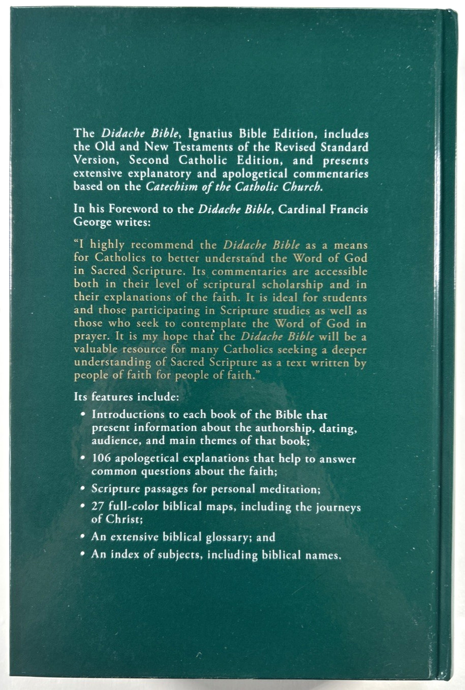 Didache Bible Green HC Ignatius Bible Edition Catechism Catholic Church Like New